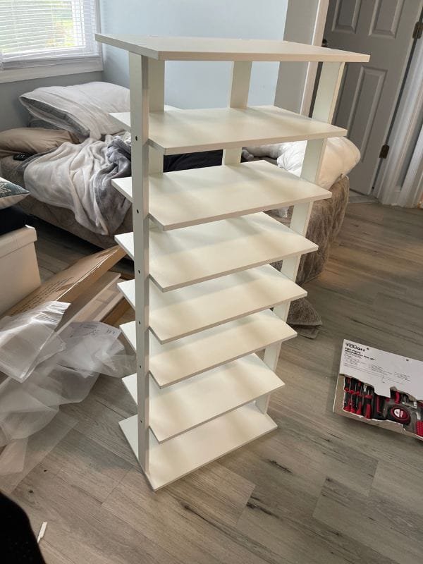Zapatero de 7 niveles, estante de doble fila, zapatero de almacenamiento, torre de entrada, photo review