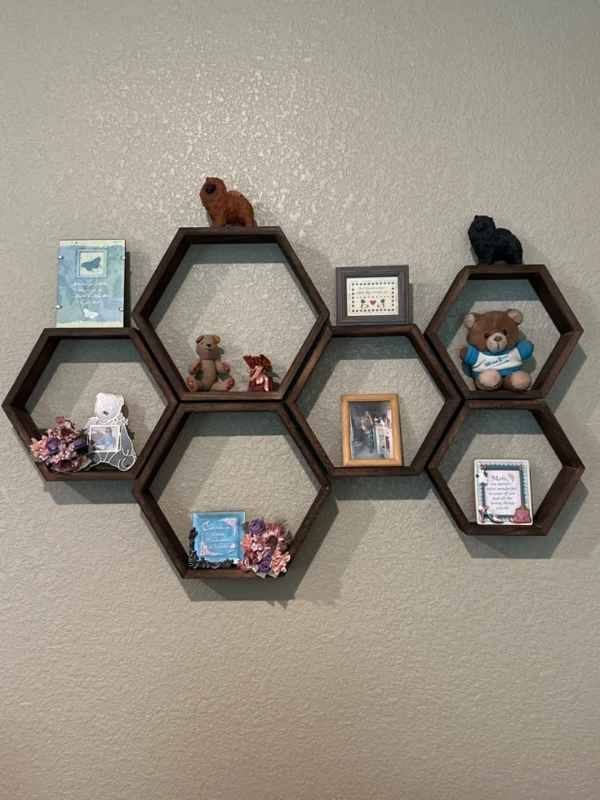 Estantes Hexagonales De Madera Para Pared 6 Piezas photo review